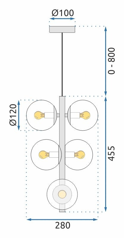 Lampa Wisząca APP1163-6CP  9