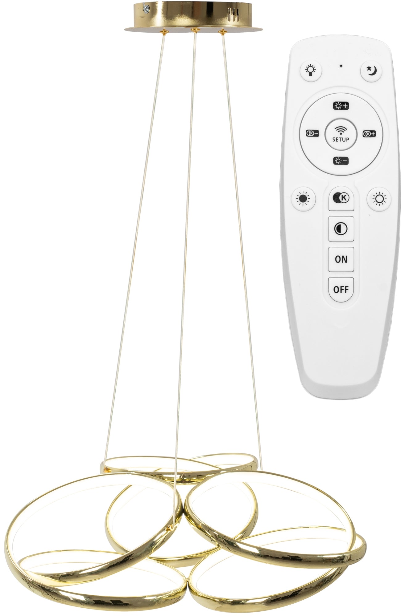 Lampa sufitowa nowoczesna LED + PILOT APP794-CP Flat  Złota  1