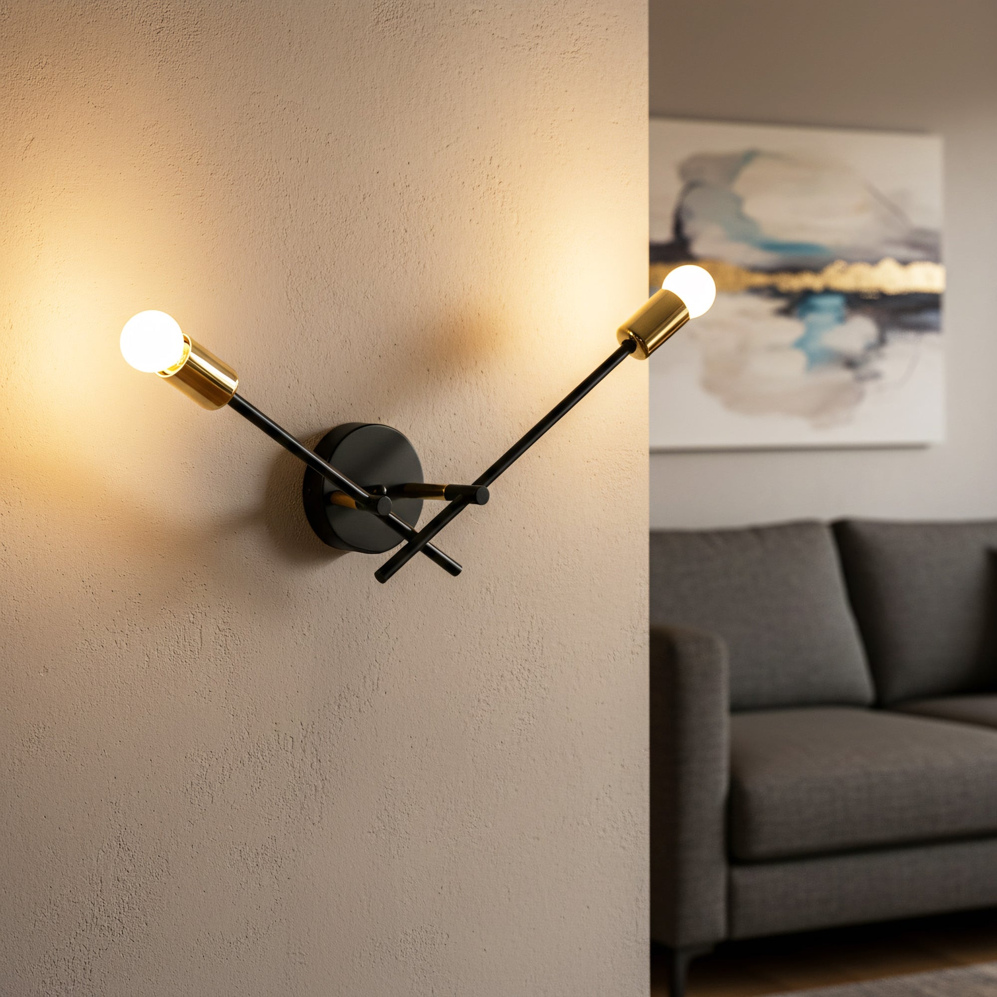 LAMPA ŚCIENNA KINKIET APP1119-2W Czarna  2