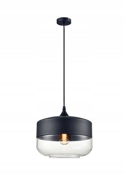 Lampa sufitowa wisząca szklana Zenit D Czarna