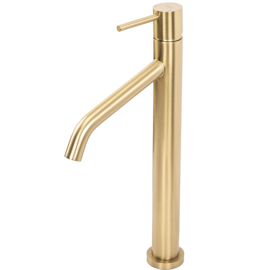 Bateria Umywalkowa REA LEVEL Szczotkowana Złota Wysoka Brush Gold