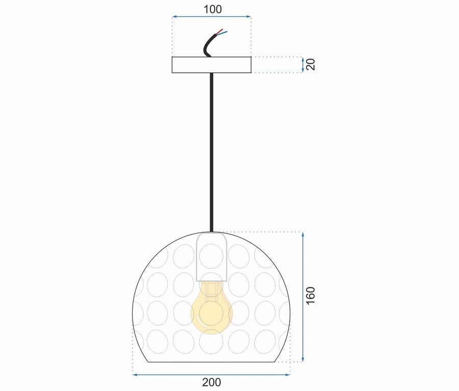 Lampa wisząca lustrzana APP275-1CP SREBRNA