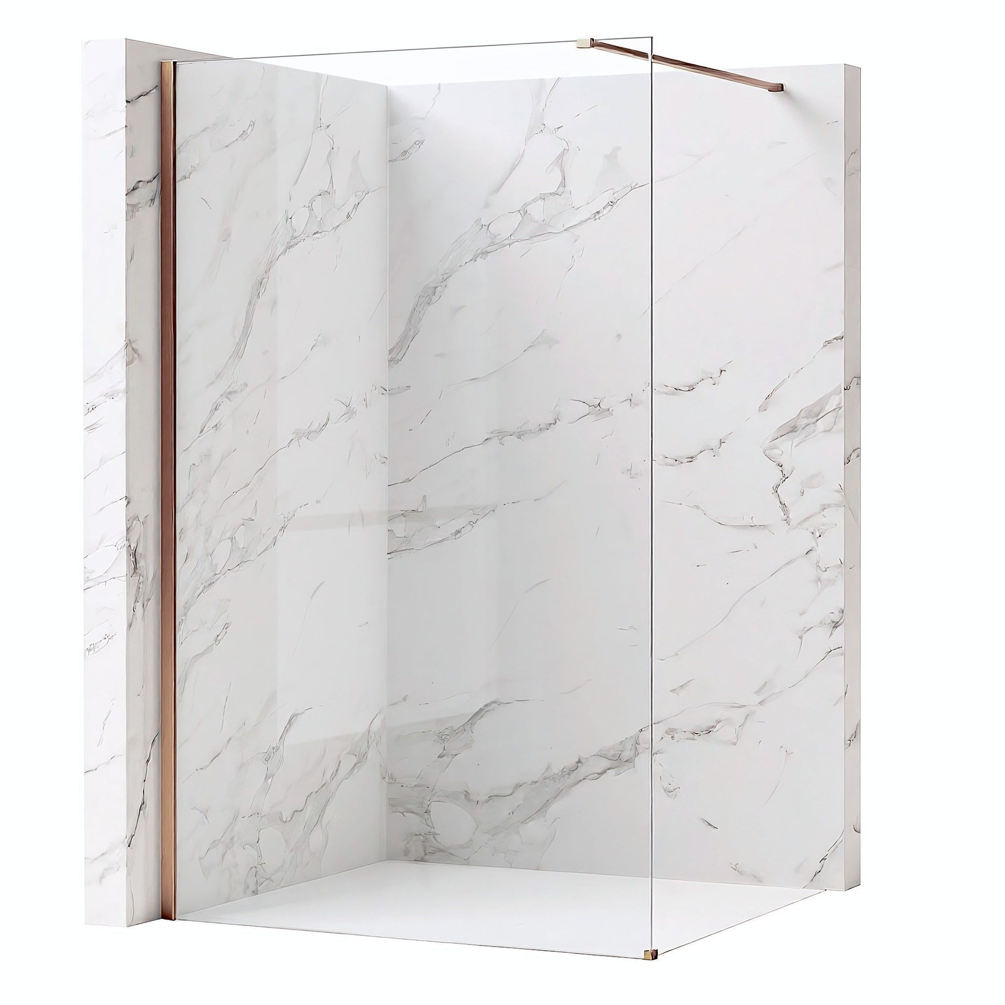 Kabina prysznicowa Walk-In Rea Flexi Transparent / Brush Copper 130  1