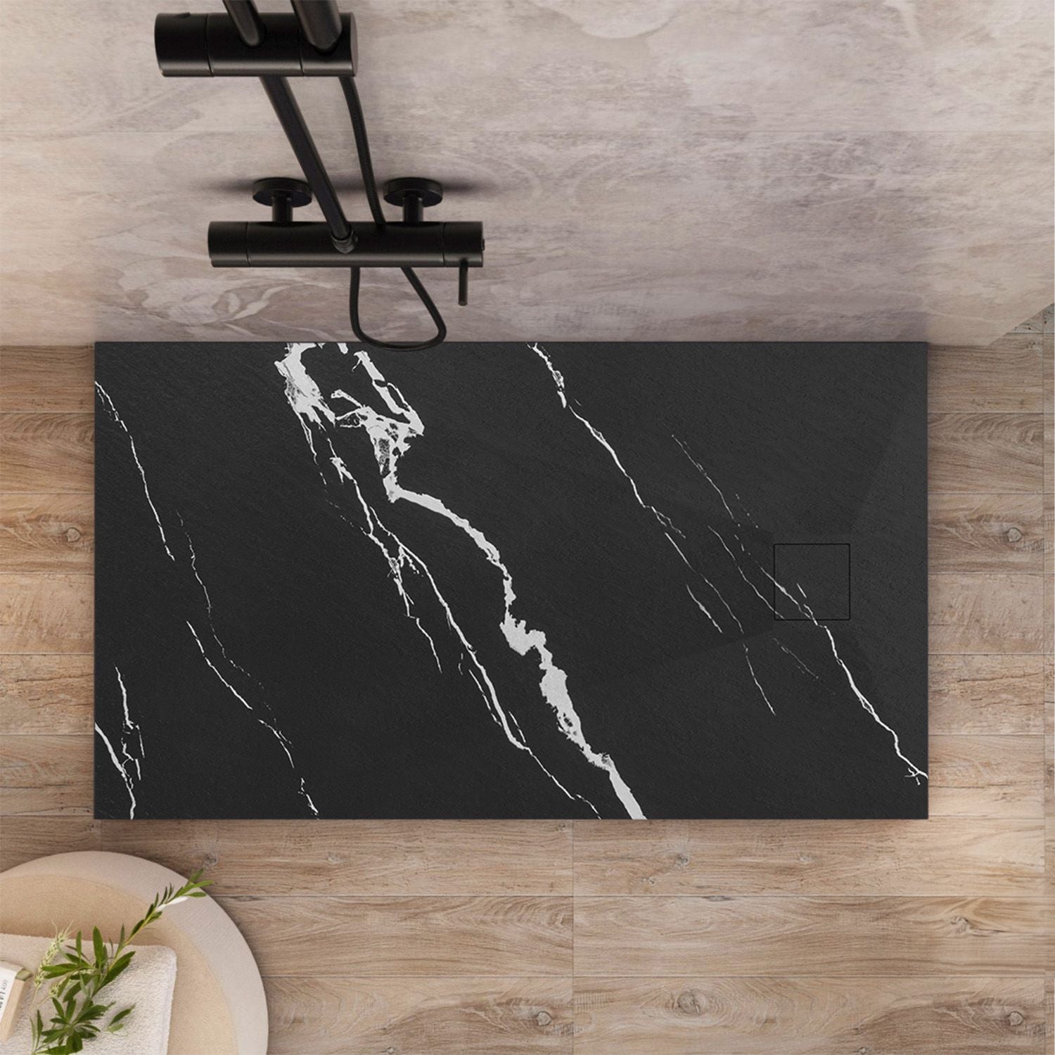 Brodzik prysznicowy Magnum CARRARA BLACK 90x120