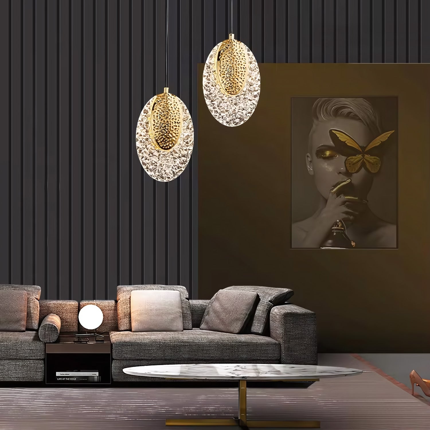 Lampa Wisząca Kryształowa Led G088-1cp Złota  5