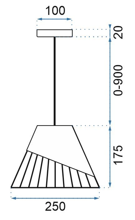LAMPA SUFITOWA WISZĄCA KLOSZ METAL APP227-1CP CZARNA