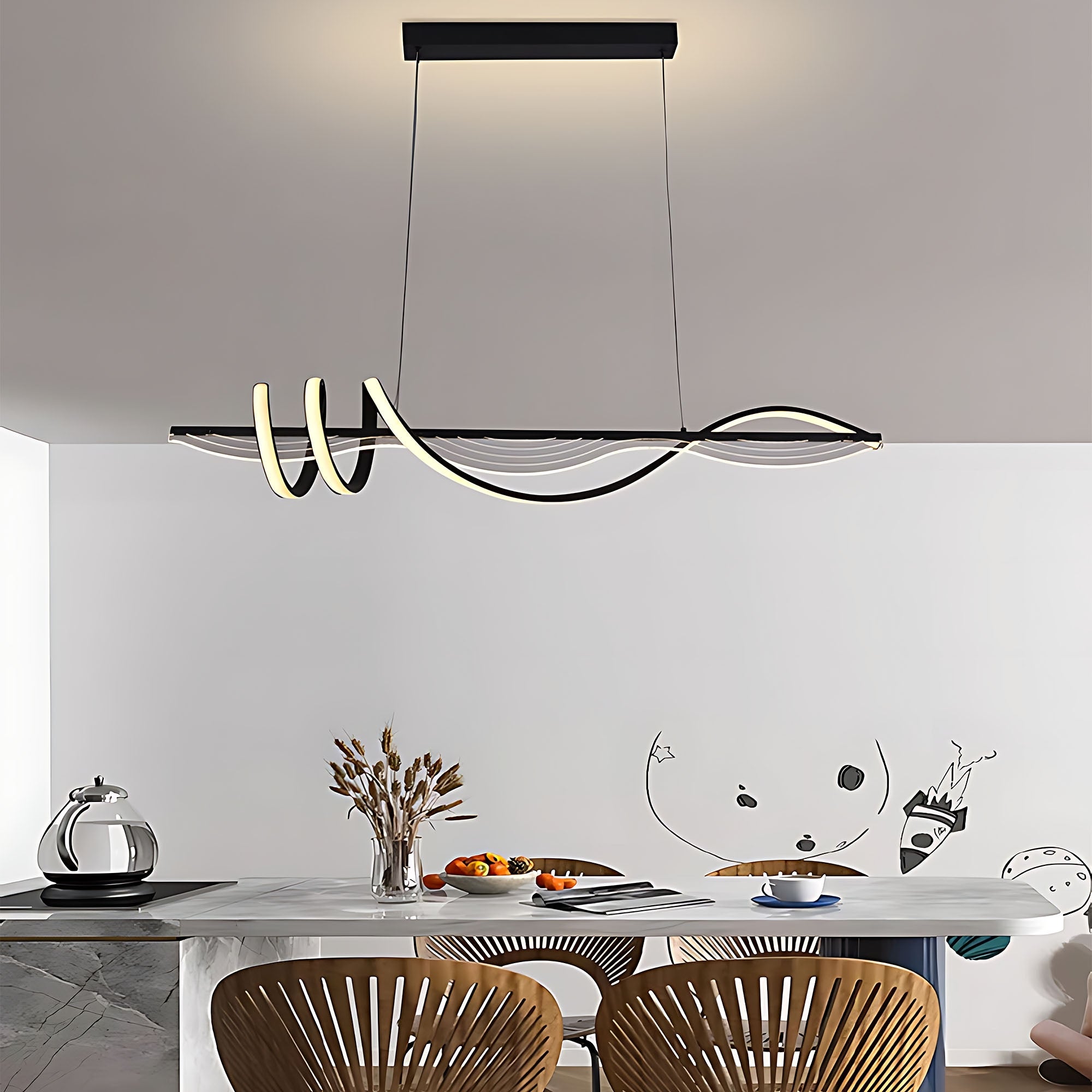 Lampa Wisząca Led Lhj041-cp 100 Cm Czarna  3