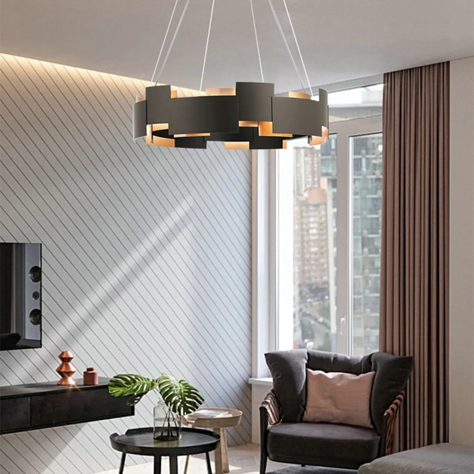 Lampa Sufitowa Wisząca Czarna APP1561-6CP  3