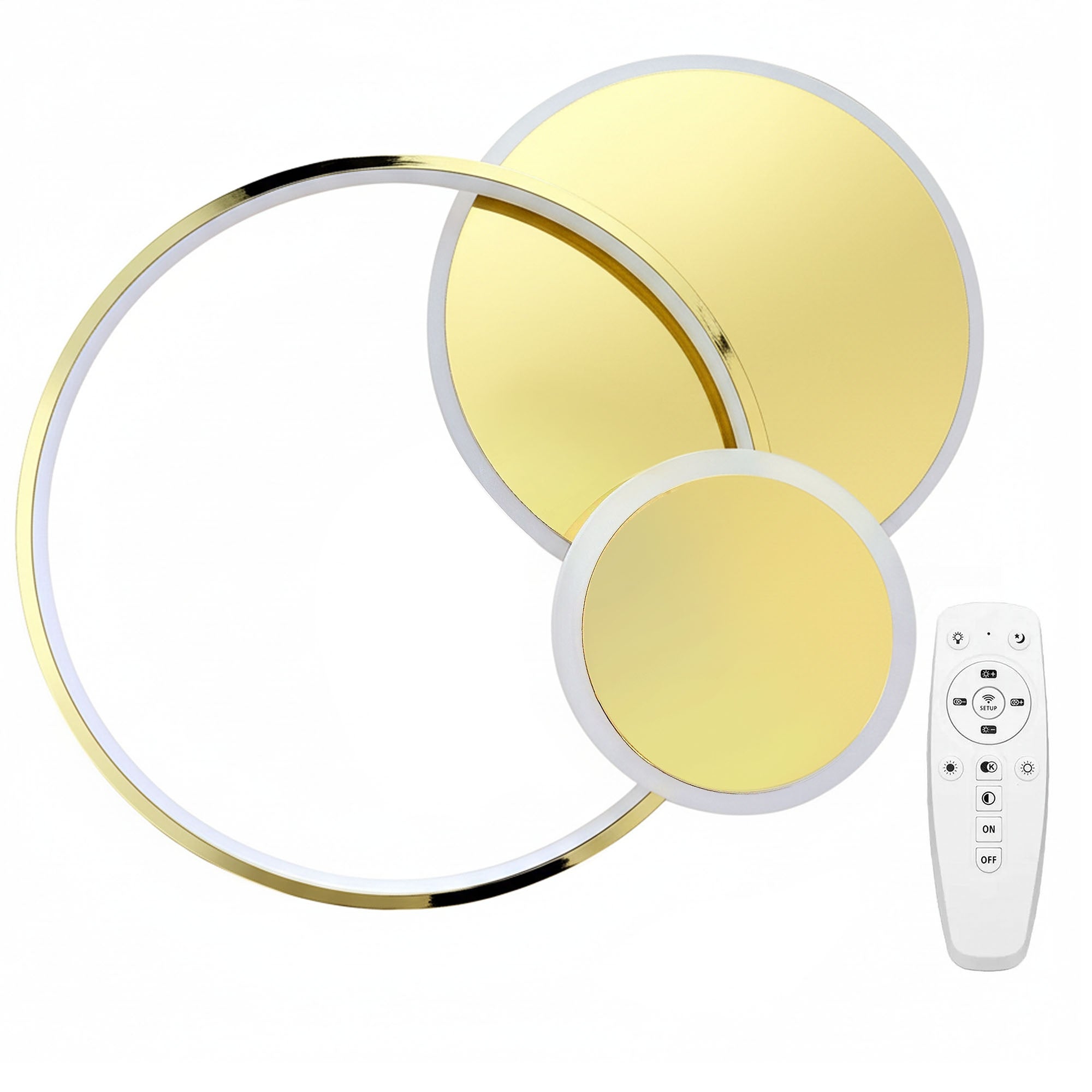 Lampa sufitowa APP1710-C plafon LED Złota + pilot  1
