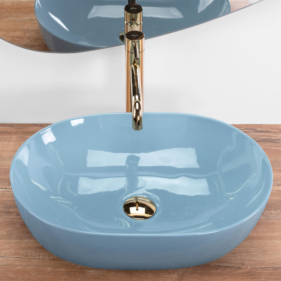 Umywalka nablatowa Rea LISA L.BLUE SHINY  2