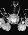 Lampa Kryształowa Żyrandol z Metalowymi Liśćmi APP636-5C