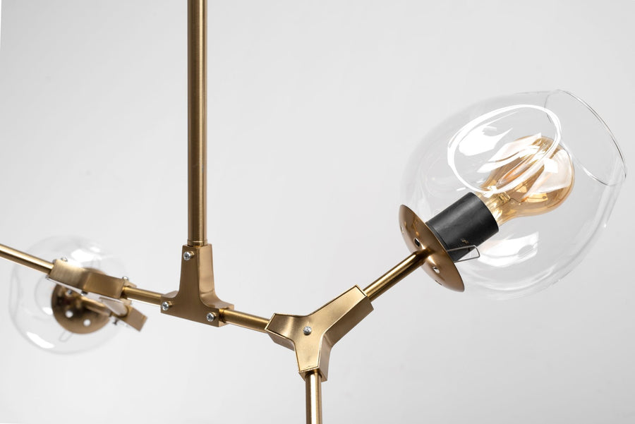 Lampa Wisząca Szklane Kule 5 Ramion APP506-5C Złota