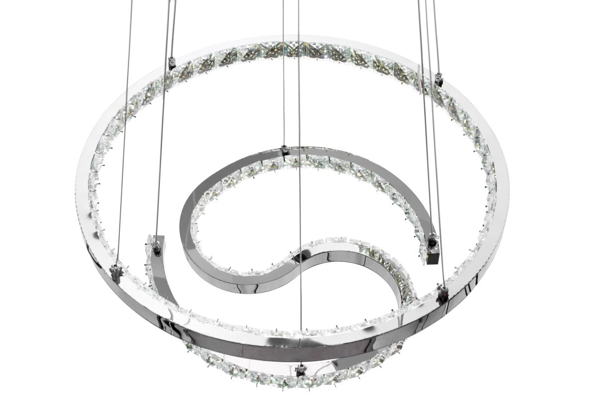 LAMPA KRYSZTAŁOWA WISZĄCA RING LED APP773-2CP