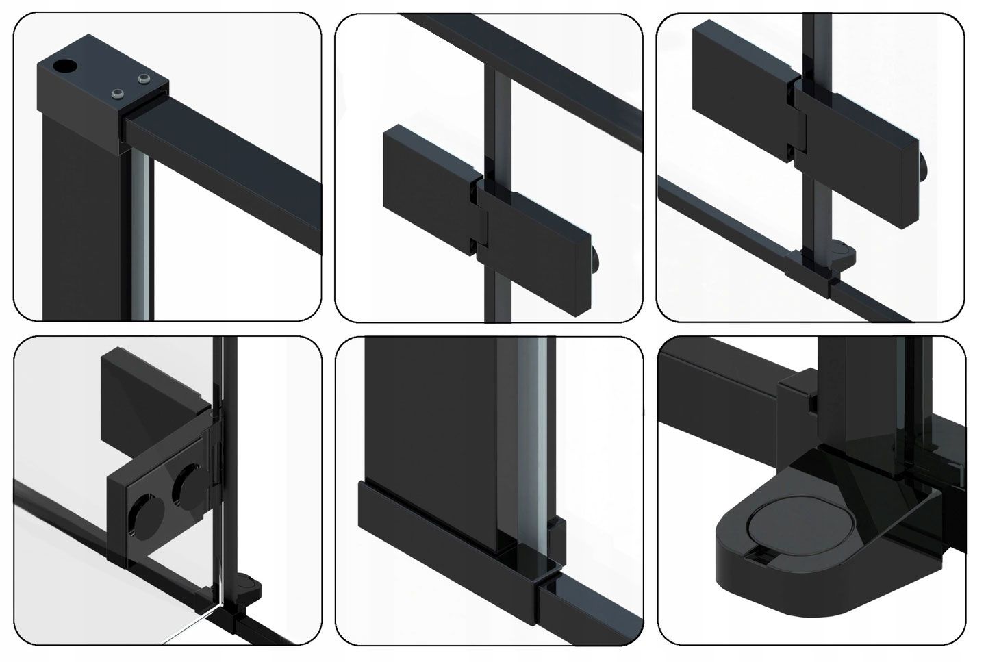 Drzwi prysznicowe FARGO BLACK MAT 120