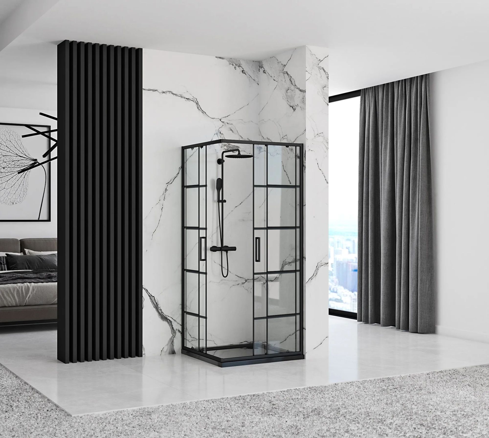 Kabina prysznicowa Rea Concept Black 80x80