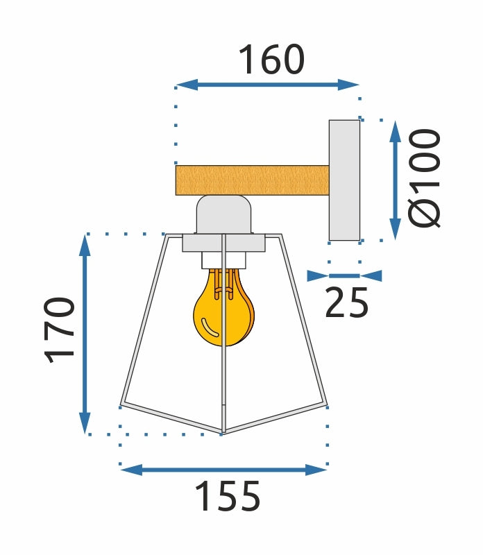 LAMPA ŚCIENNA KINKIET APP978-1W  6