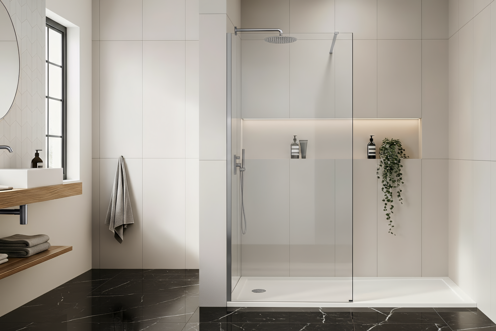 Kabina Prysznicowa Walk-in Rea Flexi Transparent / Chrome 80  6
