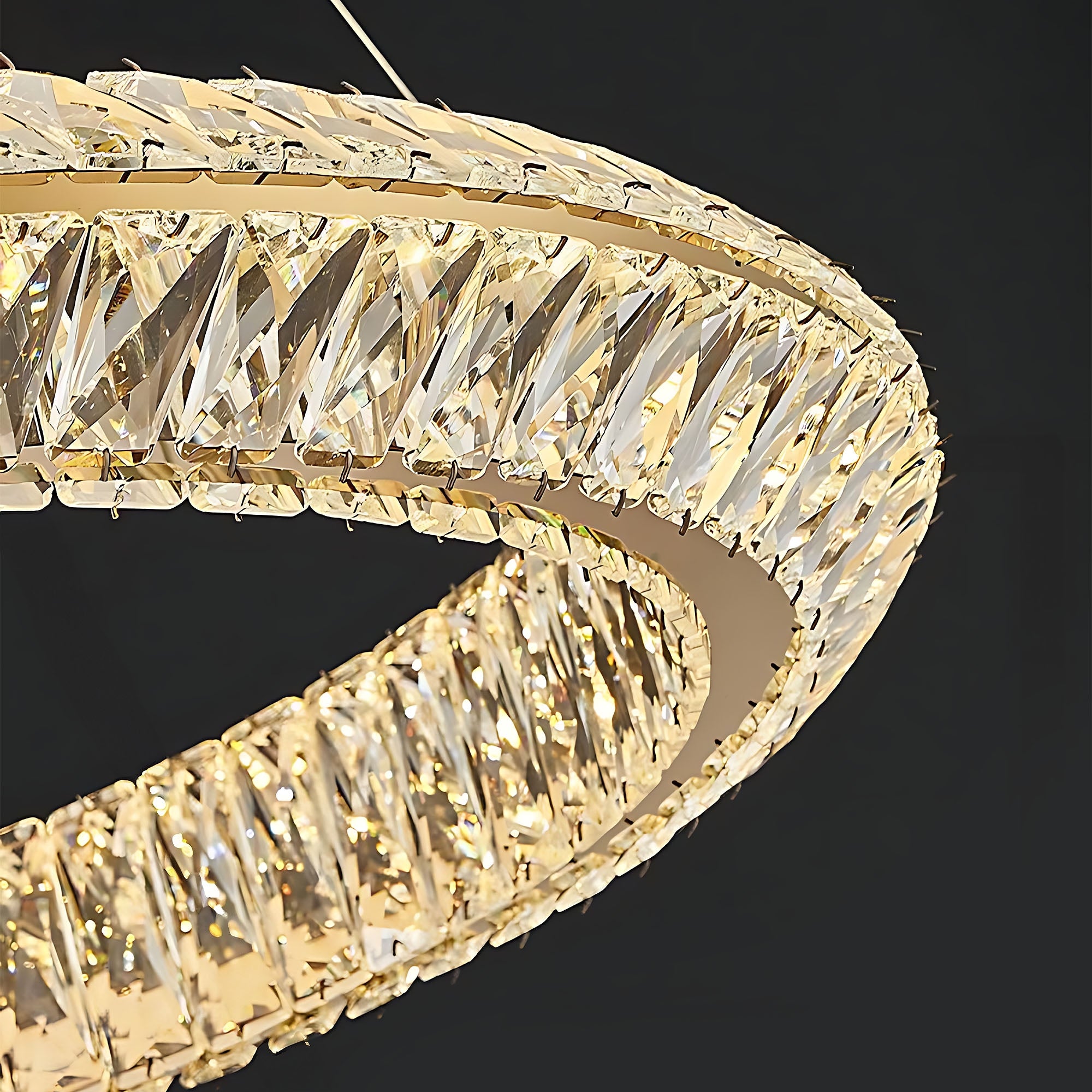 Lampa Sufitowa Wisząca Led App1768-cp Złota 60cm  9