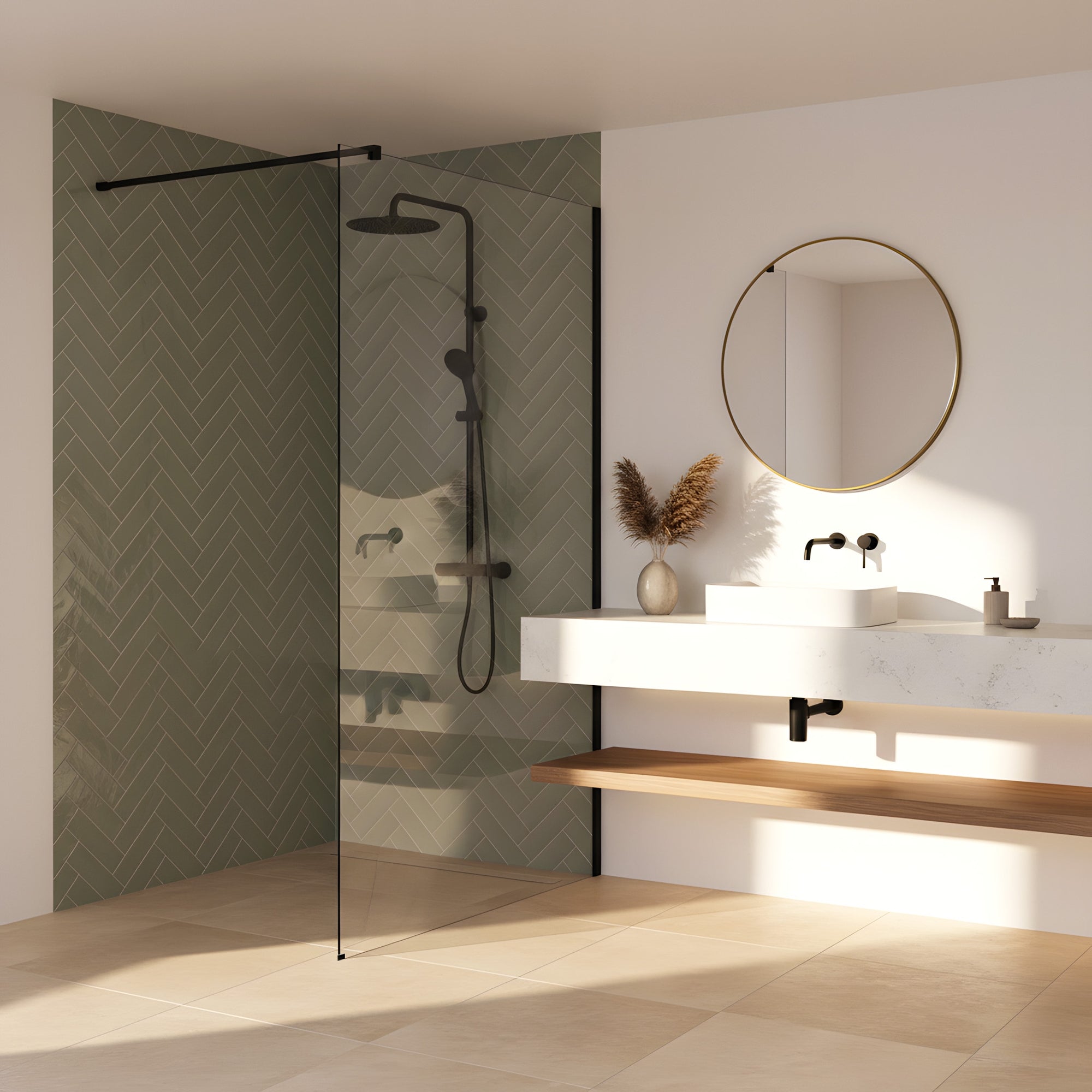 Kabina Prysznicowa Walk-in Rea Flexi Transparent / Black 110  2
