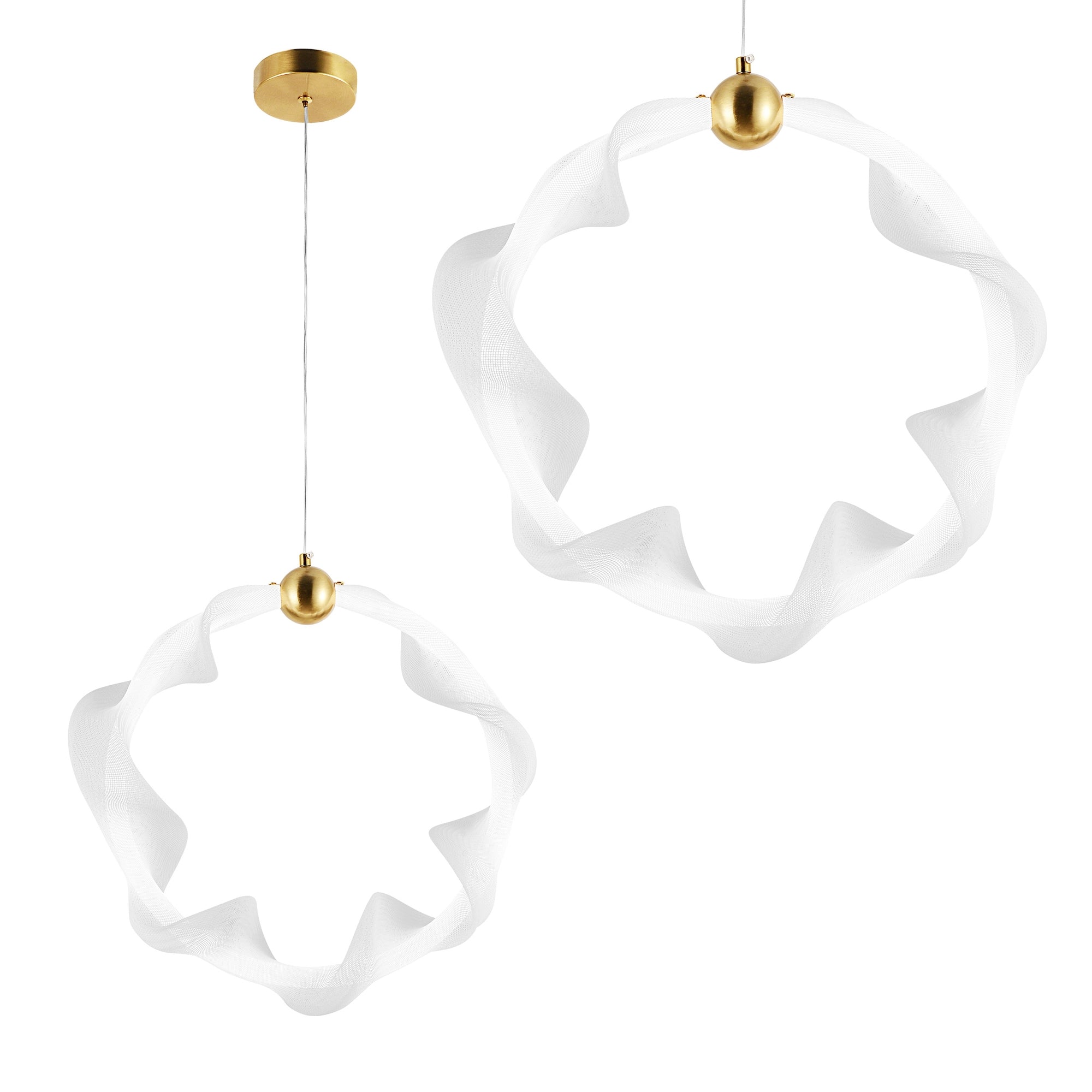 Lampa Wisząca Led G014-1cp Biały/złoty  1
