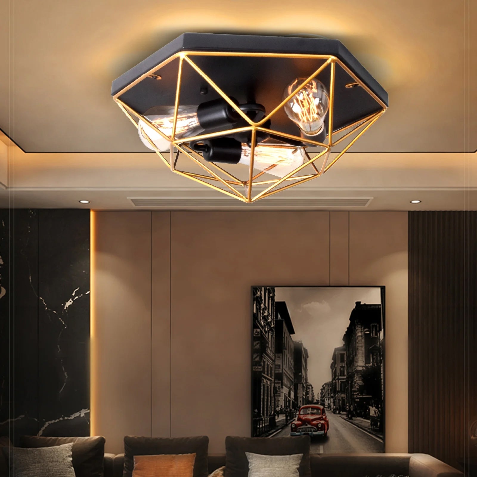 Lampa sufitowa plafon APP1094-3C Złota  6