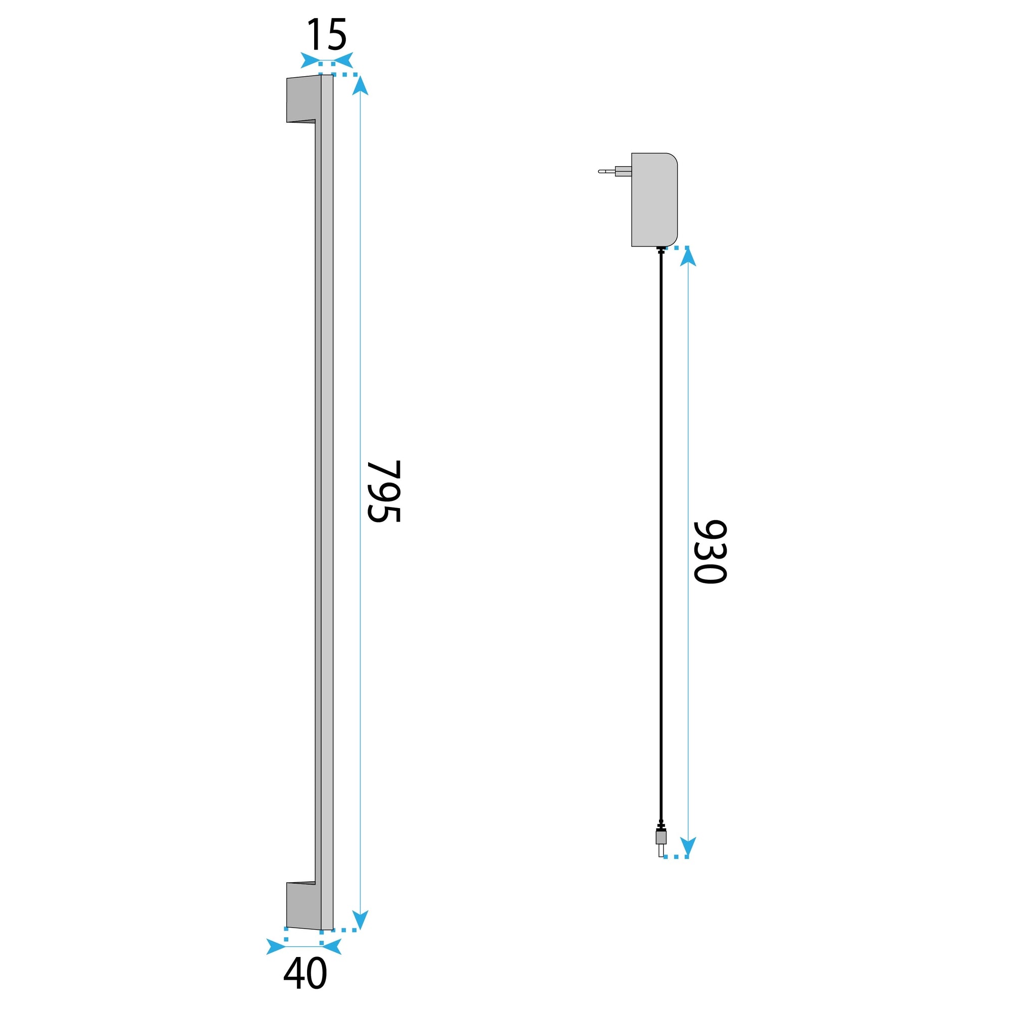 Kinkiet Ścienny Led Lhj063-w 80cm Czarny  9