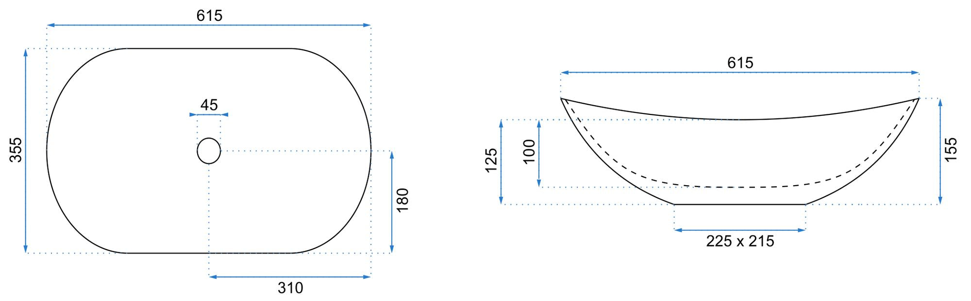 Umywalka nablatowa Rea Royal 60