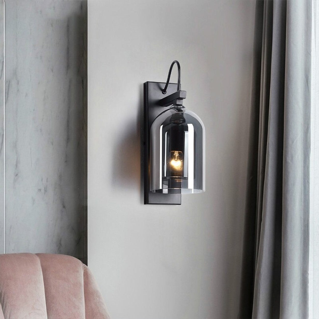 LAMPA ŚCIENNA KINKIET APP1207-1W  Czarny  2