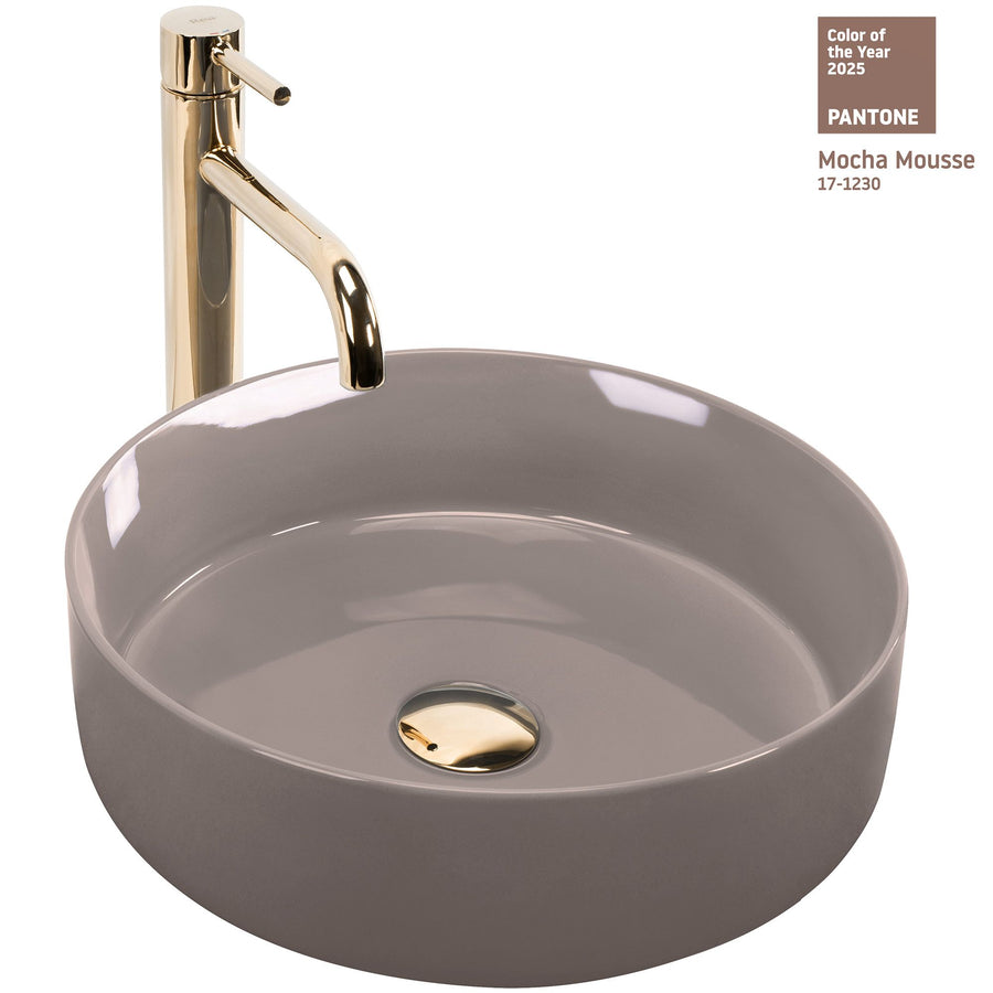 Umywalka nablatowa Rea Sami Beige Shiny  1