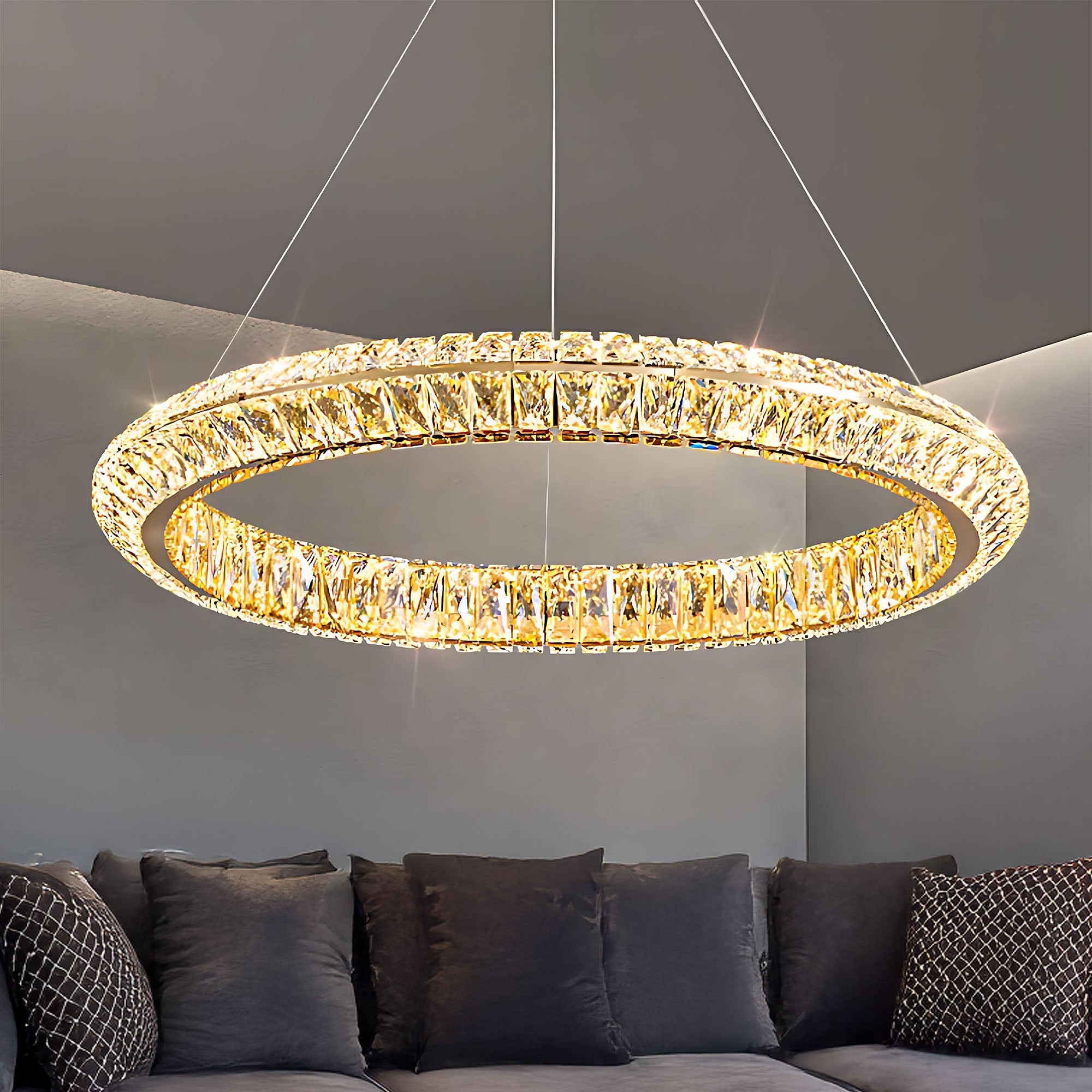 Lampa Sufitowa Wisząca Led App1768-cp Złota 60cm  10