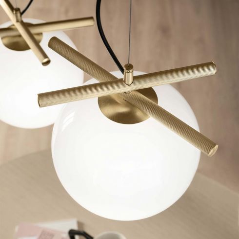 LAMPA WISZĄCA KULA ZŁOTA APP1667-1CP