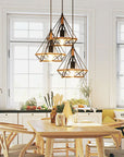 Lampa sufitowa geometryczna wisząca w stylu loft boho sznur APP678-1CP