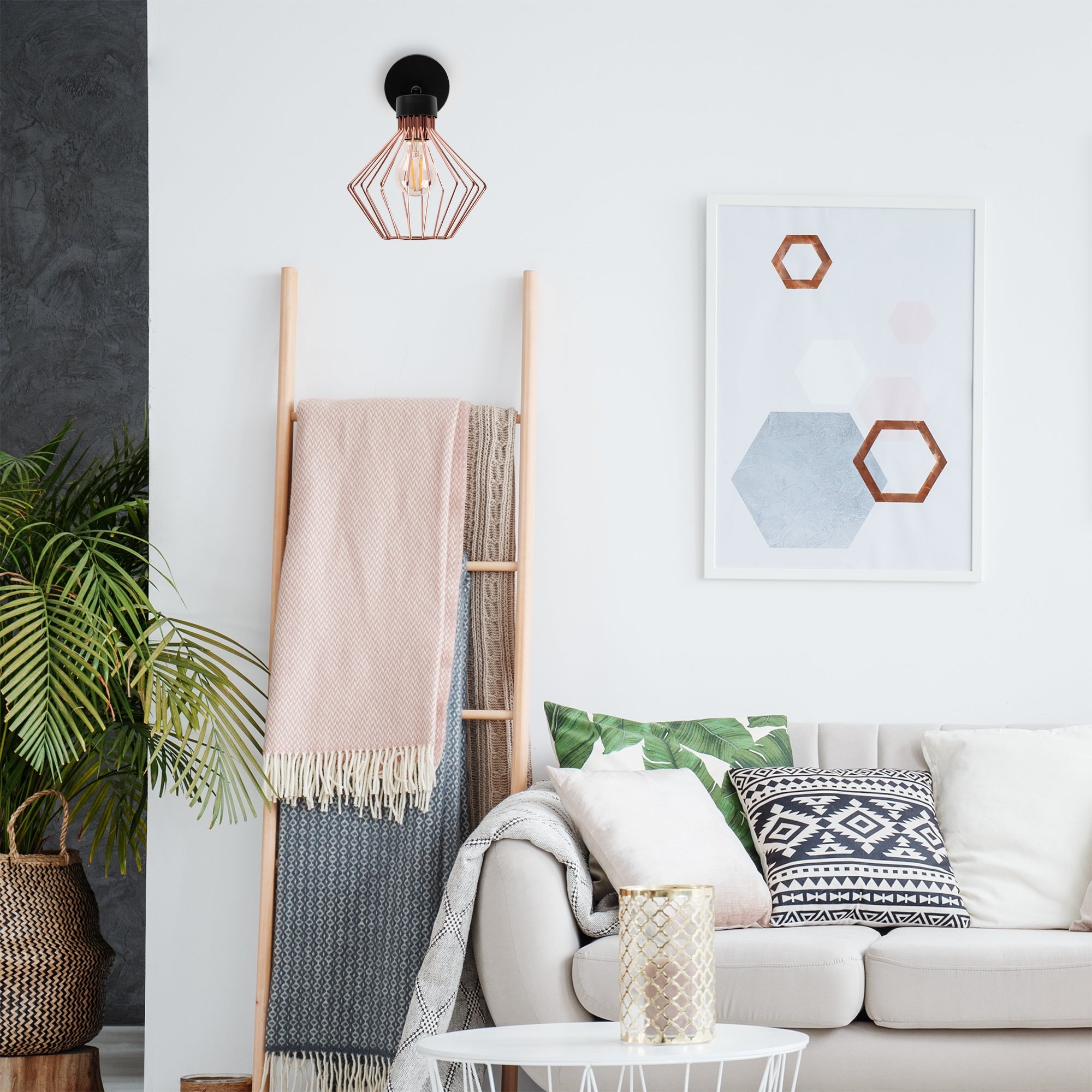 Lampa kinkiet ścienny metalowy loft  APP534-1W Różowe Złoto  6