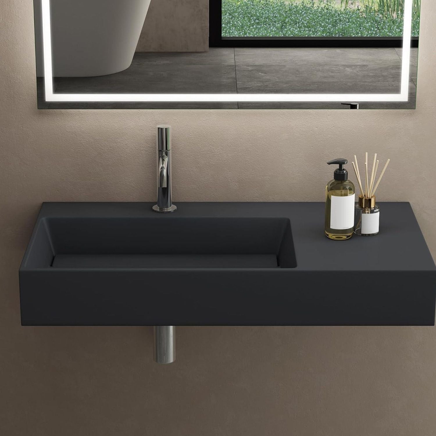 Umywalka konglomeratowa Archi 90 CM Szary mat