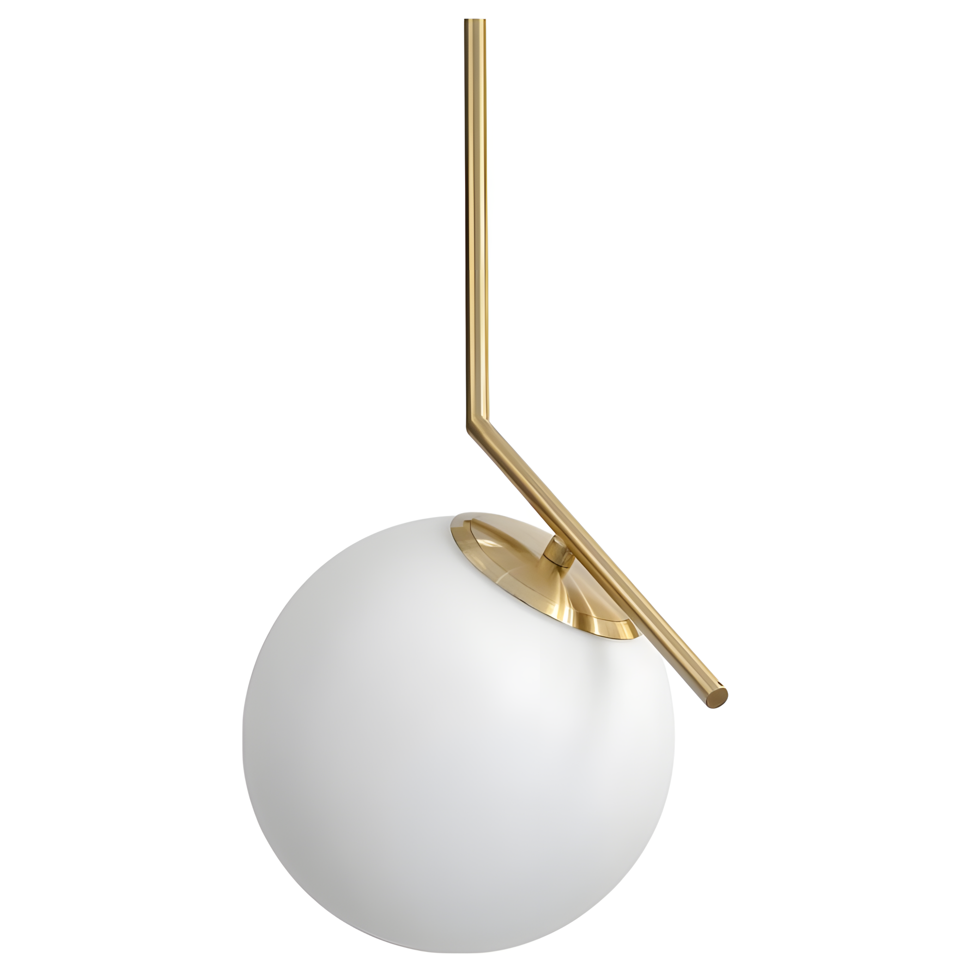 Lampa Sufitowa Wisząca Szklana Kula  G106-1W Złota Biała  2
