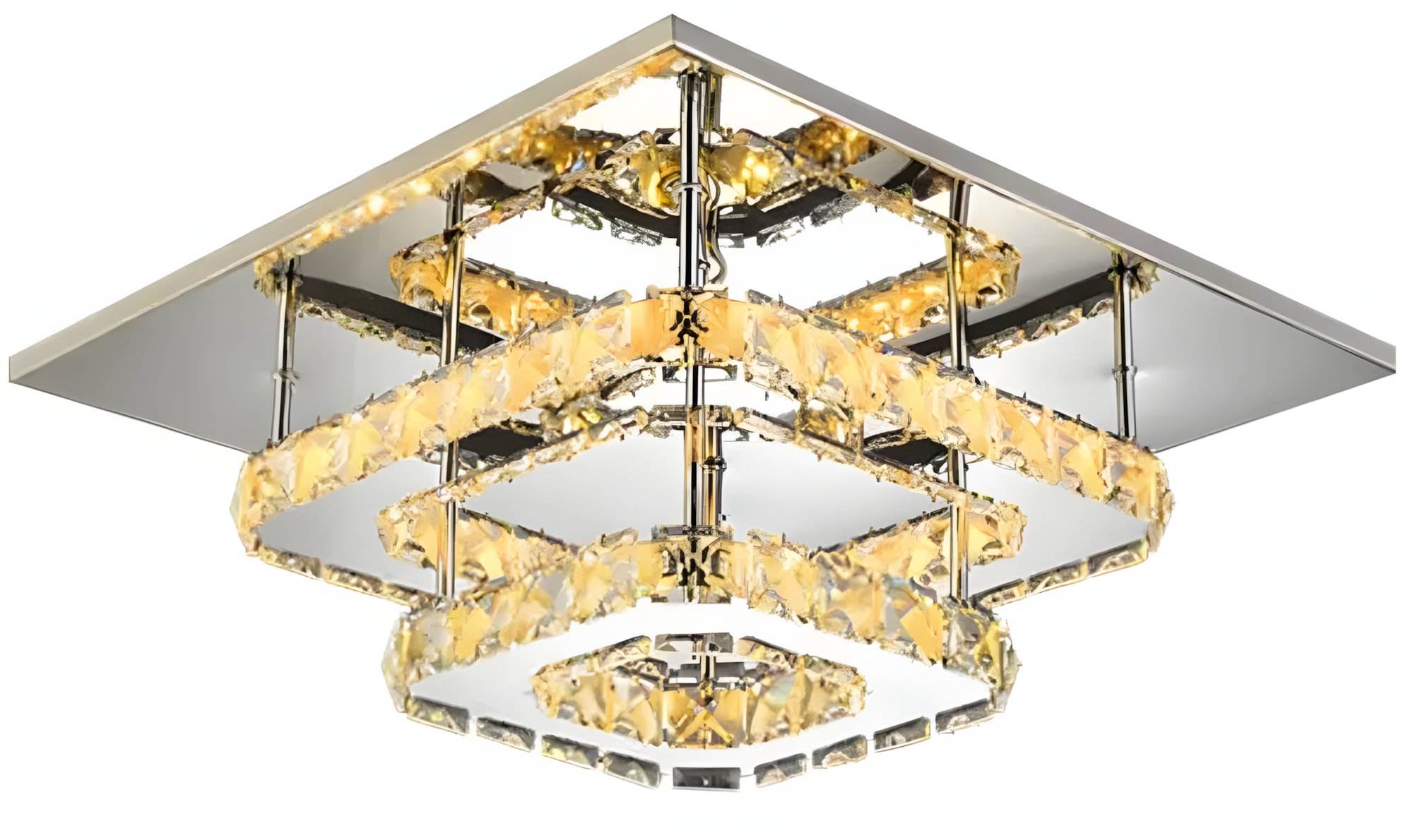 Lampa Sufitowa Kryształowa Plafon LED 24W Kwadratowa APP409-C APP410-C  1