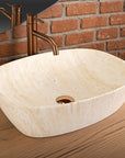 Umywalka nablatowa Rea Freja Travertine Matt  4