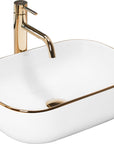Umywalka nablatowa Rea Belinda Gold Edge