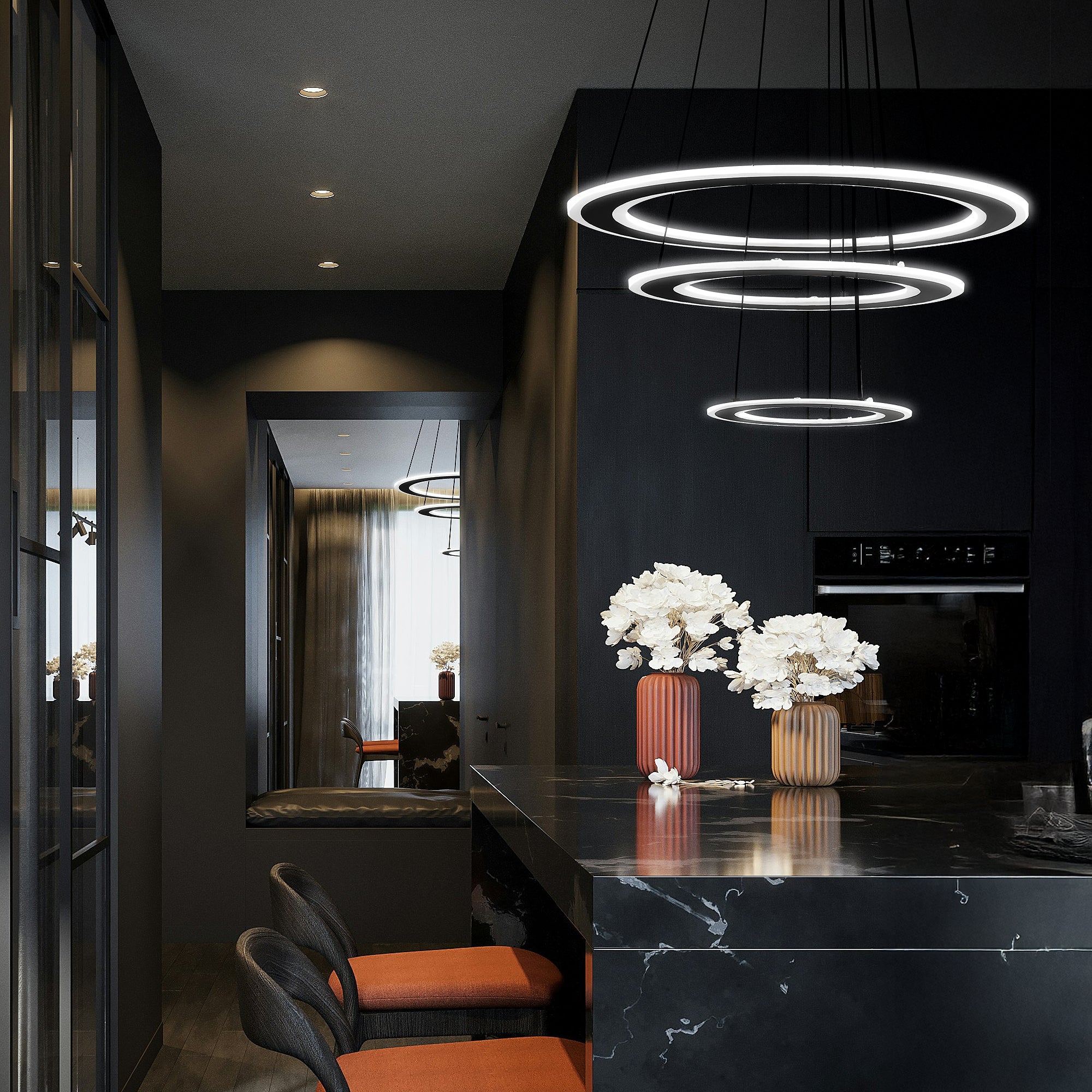 Lampa Wisząca Led G040-3cp Czarna  3