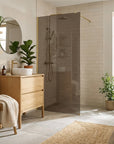 Kabina prysznicowa Walk-In Rea Flexi Brown / Brush Gold 80  2
