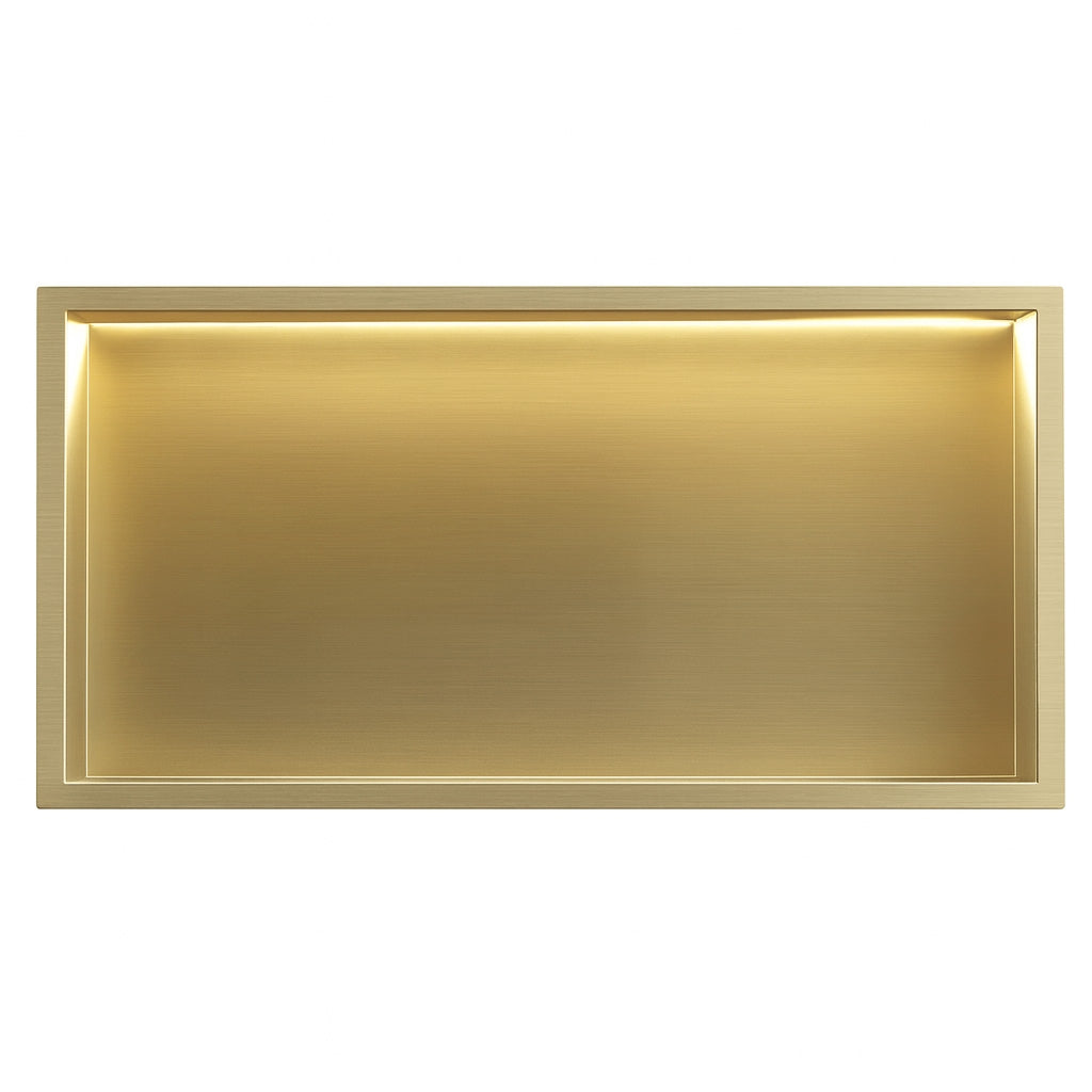 Półka Wnękowa Łazienkowa Led 30x60 Złota Szczotkowana  3