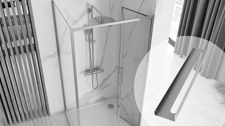 Półka łazienkowa prysznicowa SF02 60cm stal szczotkowana  3