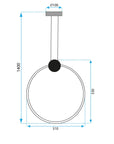 LAMPA SUFITOWA WISZĄCA LED APP1398-CP BLACK 50cm