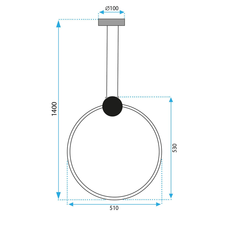 LAMPA SUFITOWA WISZĄCA LED APP1398-CP BLACK 50cm