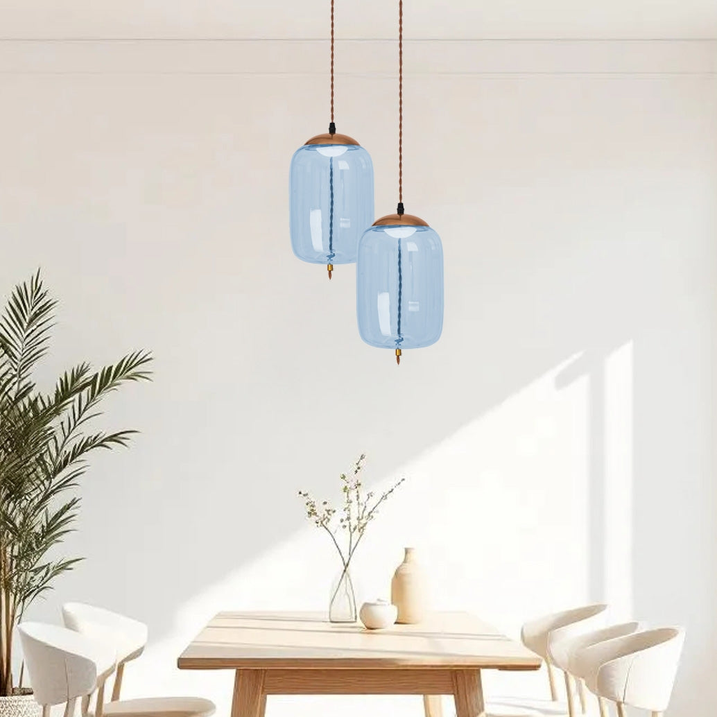 Lampa LED Sufitowa Wisząca Szklana APP443-CP Niebieska  5