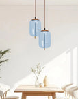 Lampa LED Sufitowa Wisząca Szklana APP443-CP Niebieska  5