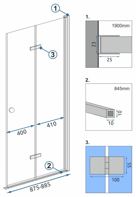 Moduł kabiny FOLD N2 90 Chrome