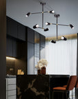 Lampa Wisząca 4-ramienna APP1708-4CP Czarna + Złoto  2