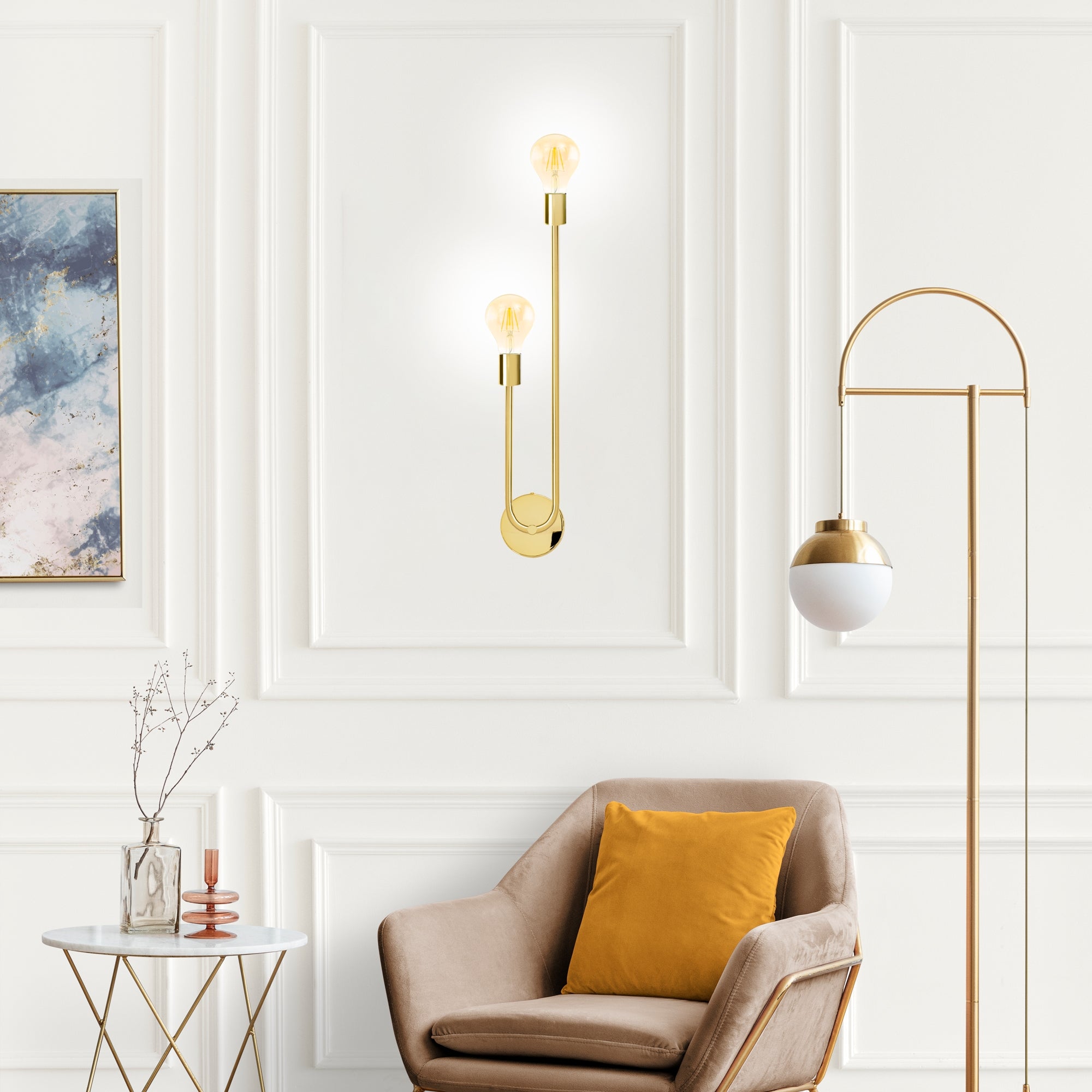 LAMPA ŚCIENNA KINKIET APP1148-2W złota  4