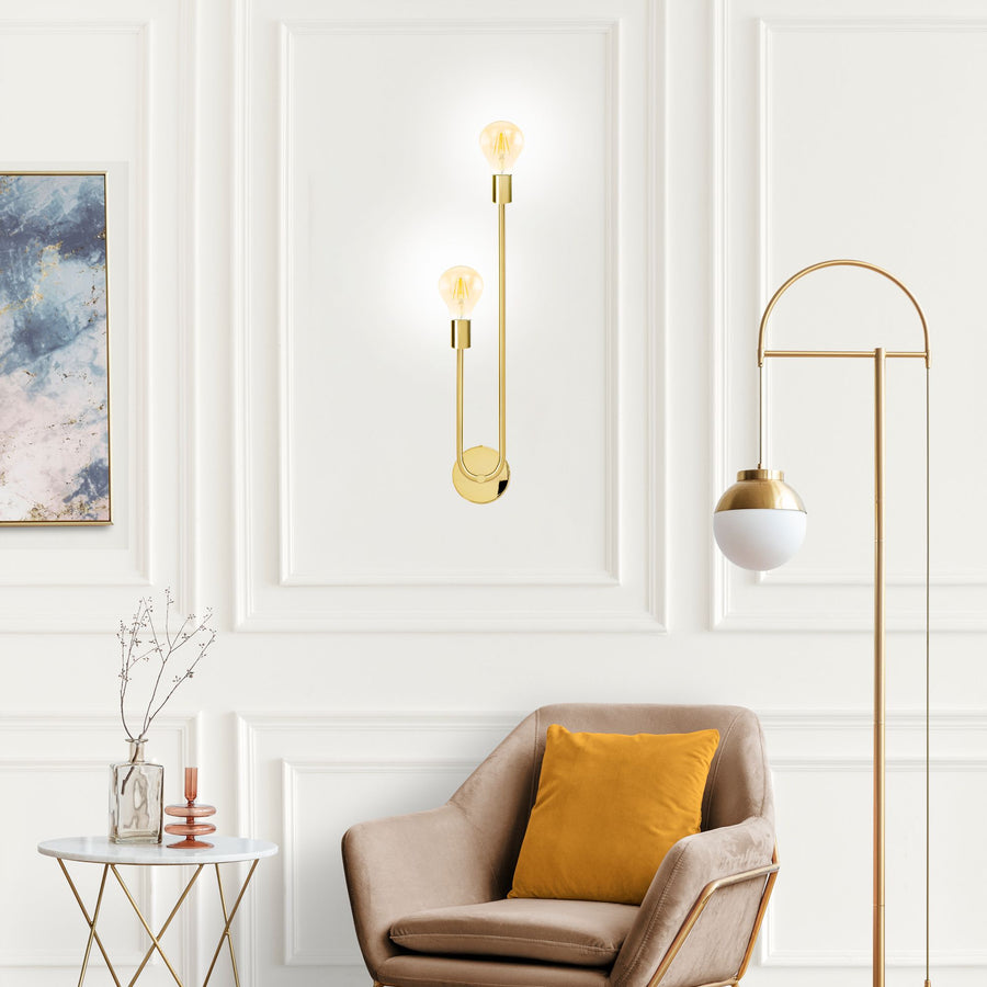 LAMPA ŚCIENNA KINKIET APP1148-2W złota
